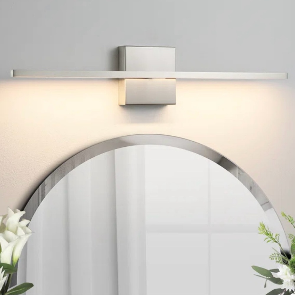 New 24" Felecie Dimmable LED Lights Bath Bar in Brushed Nickel By Wrought Studio